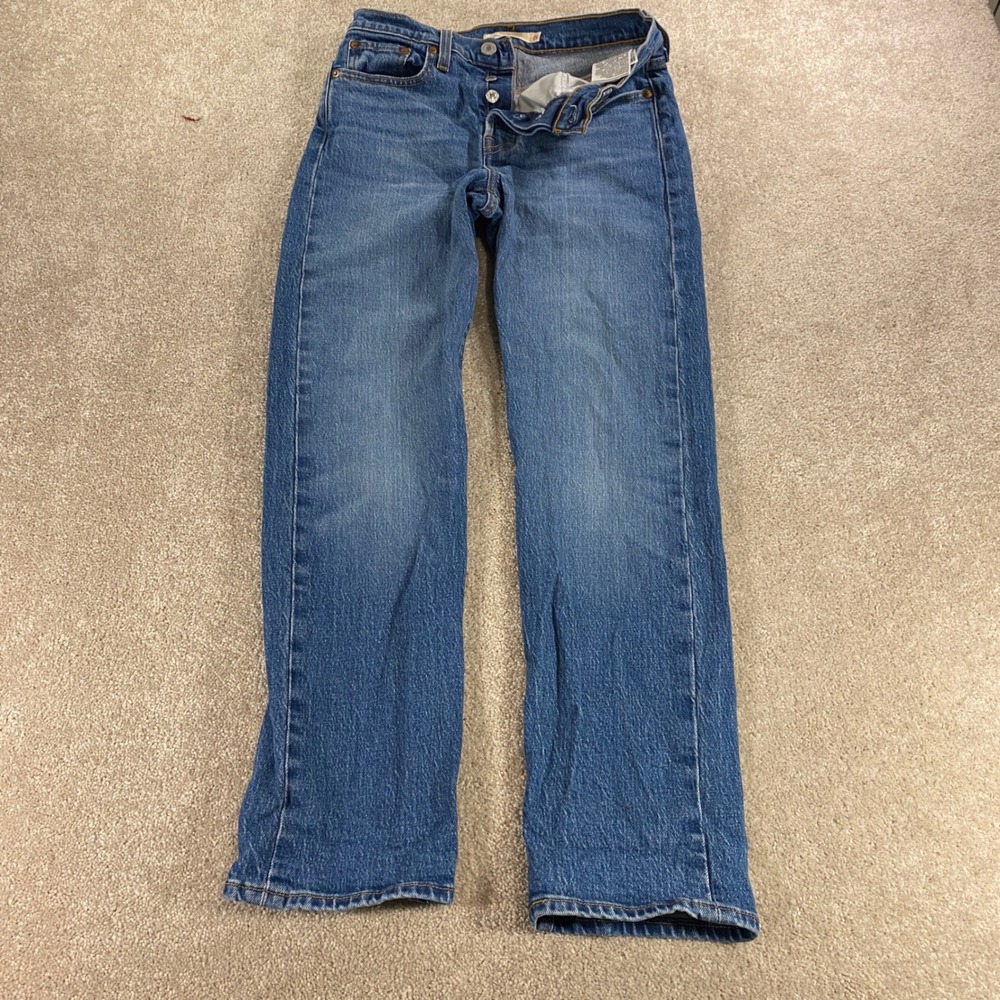 Levi's Premium Wedgie Straight Jeans Womens 26 Blue Button Fly High Rise